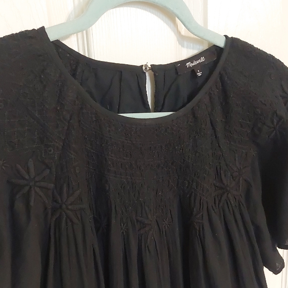 Madewell Black Flutter Sleeve Midi Sundress - Picture 4 of 6